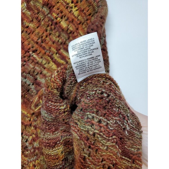 ALFRED DUNNER Petite S - M Sweater Poncho Cape Fringe Autumn Palette - Picture 8 of 14